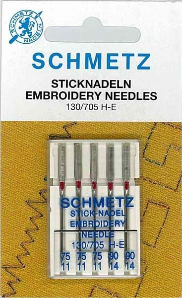 Schmetz Embroidery Needle 130/705 H-E 75/90
