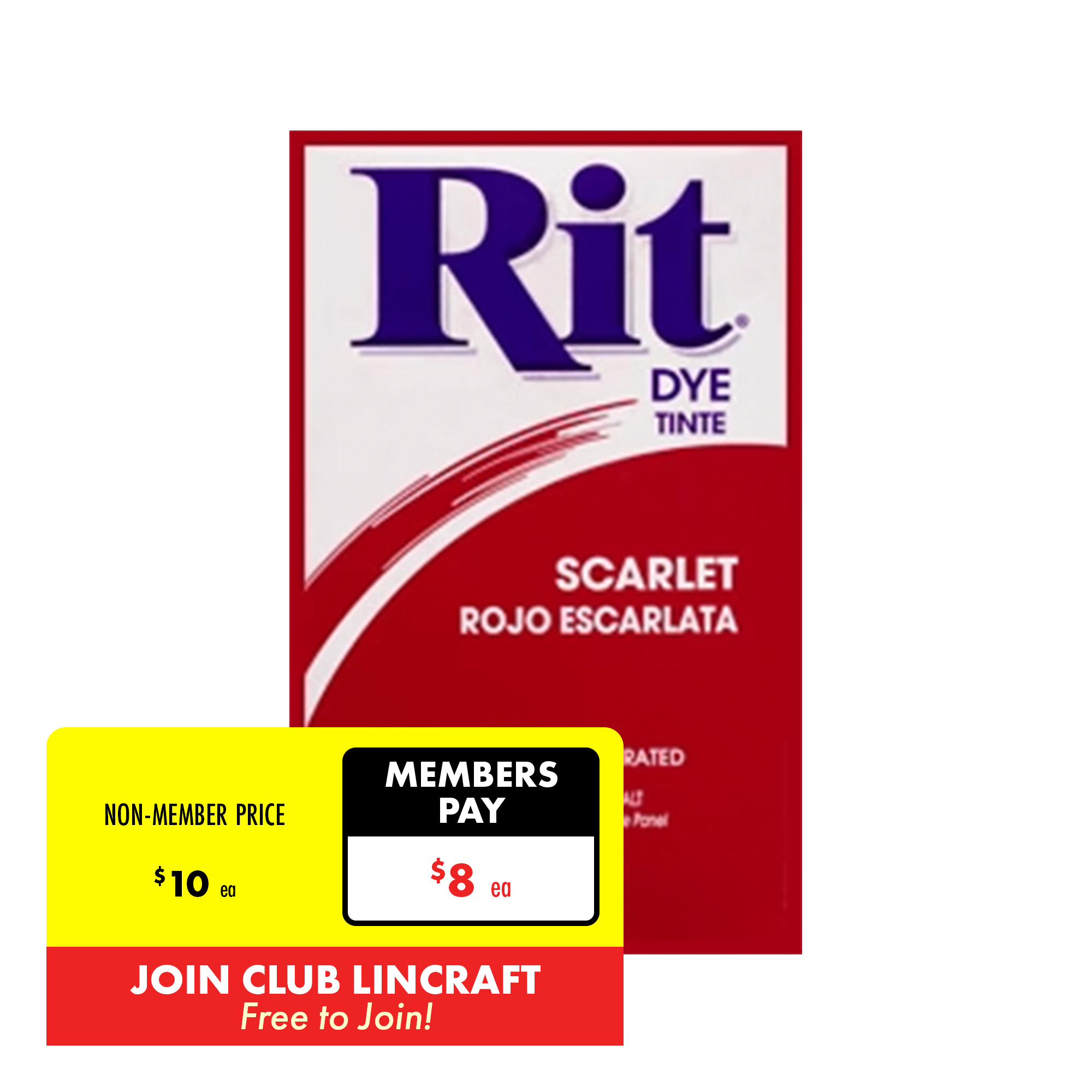 Rit Powder Fabric Dye, Scarlet 31.9g Lincraft