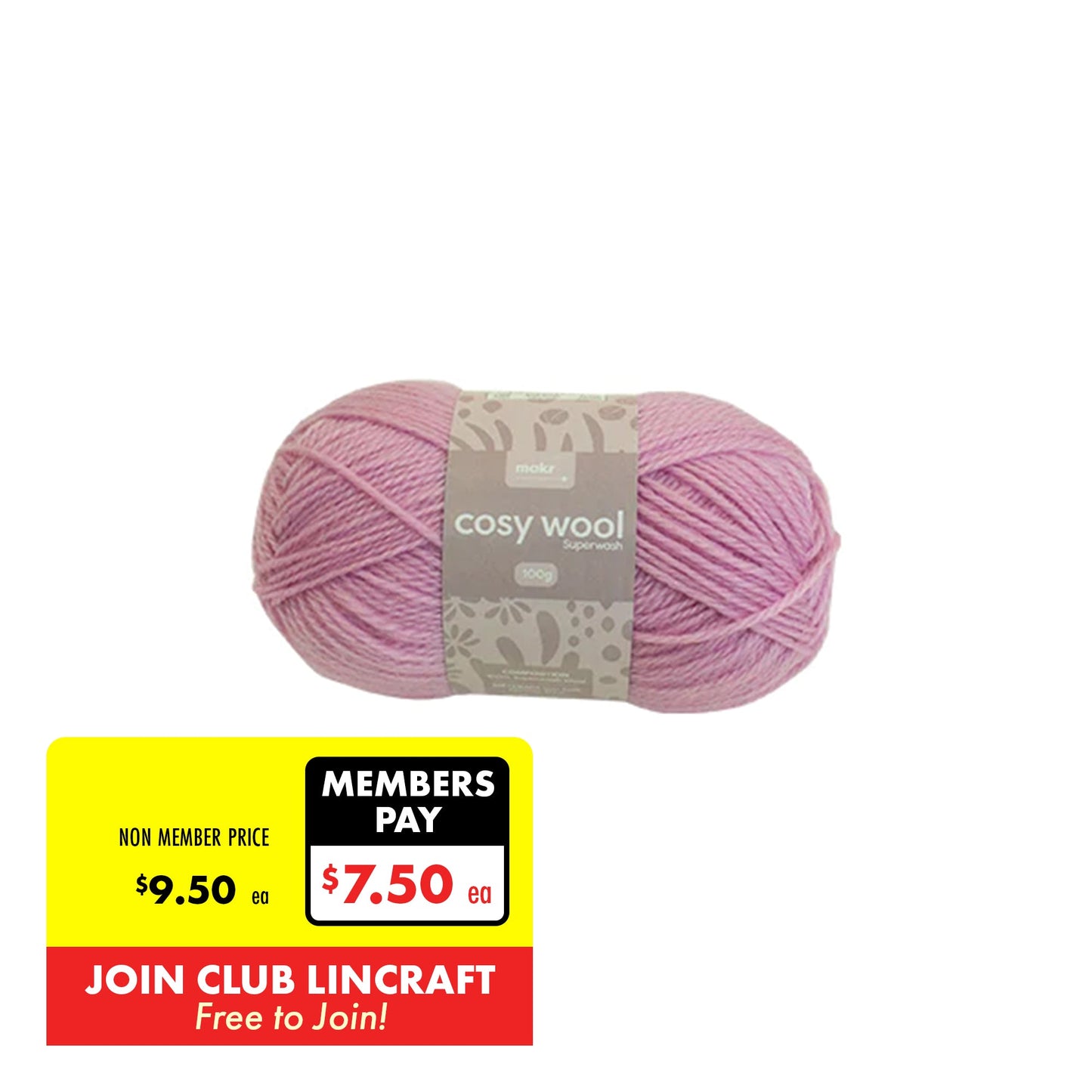Makr Cosy Wool Crochet & Knitting Yarn 8ply, 100g Wool Yarn