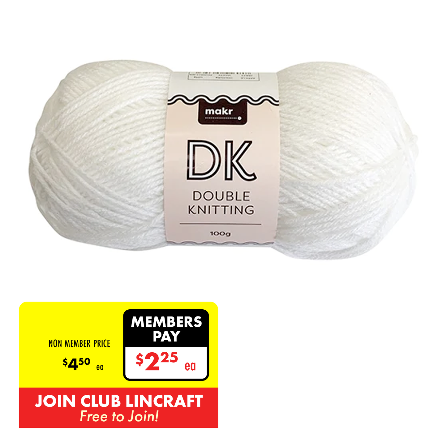 Makr DK 8ply Crochet & Knitting Yarn, 100g Acrylic Yarn