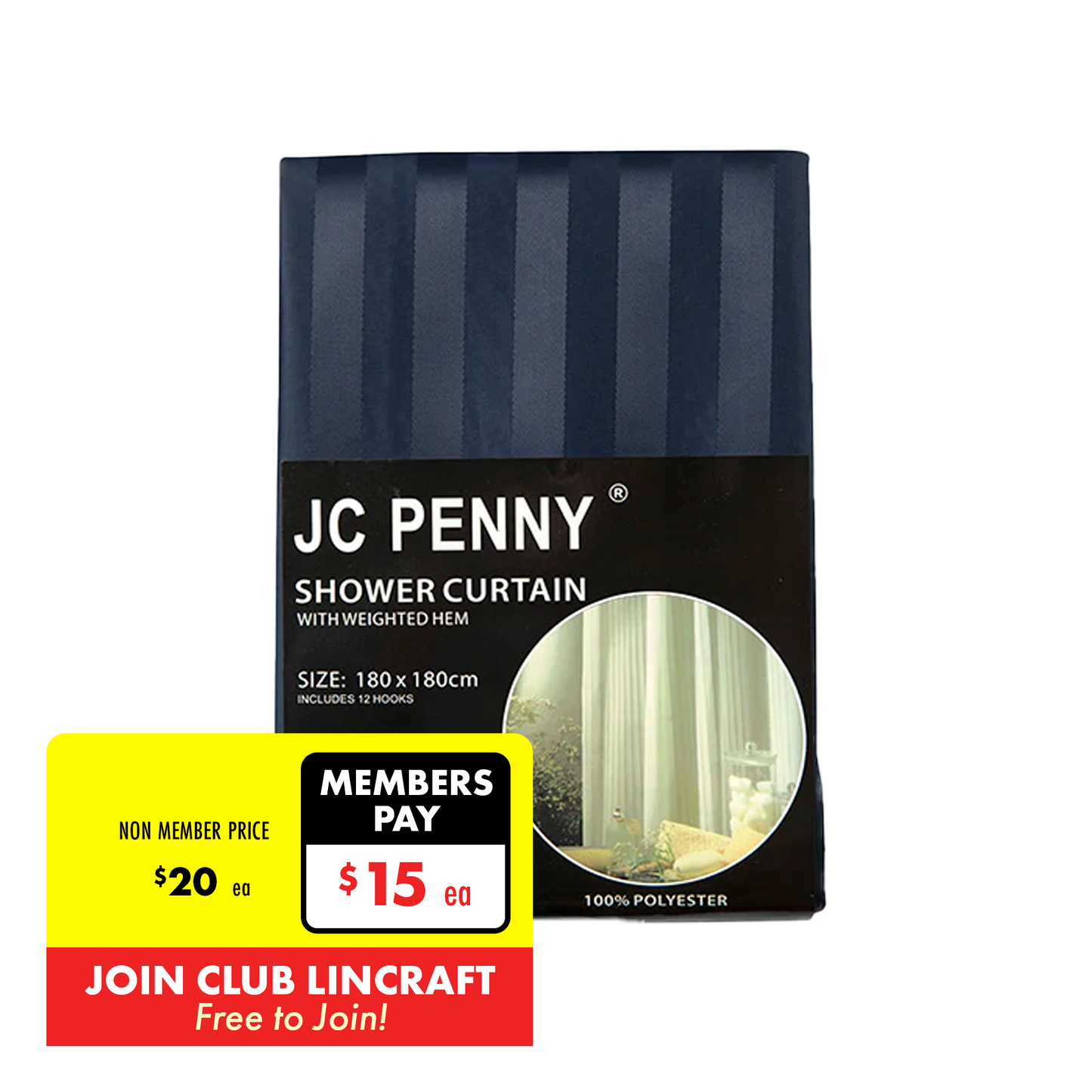JC Penny Shower Curtain, 180cm