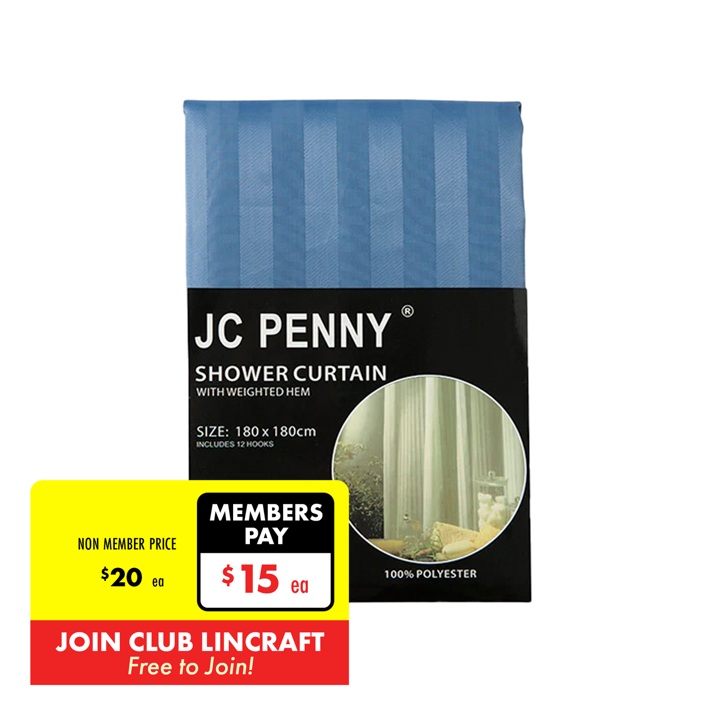 JC Penny Shower Curtain, 180cm