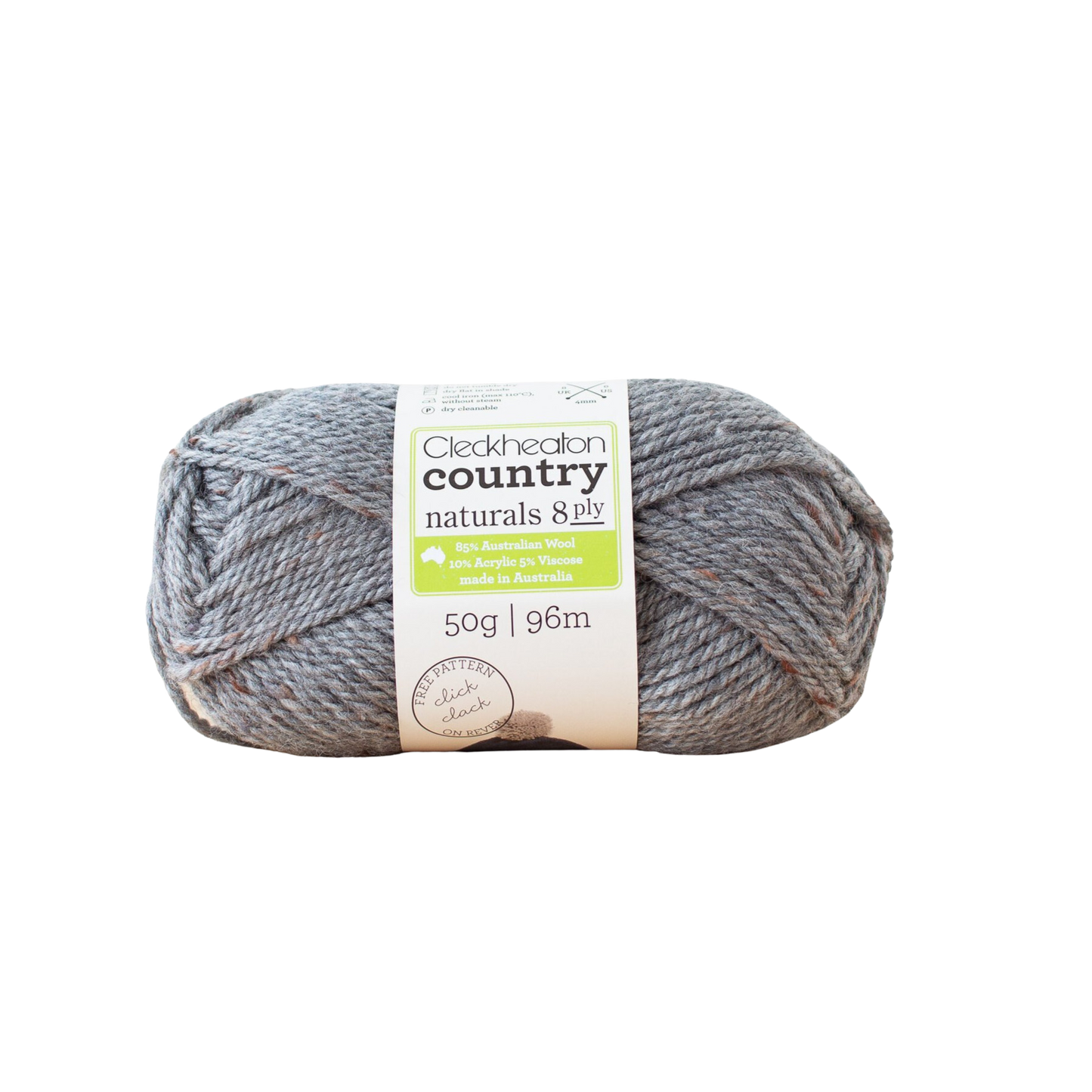 Cleckheaton Country Naturals Yarn 8 Ply, Grey - 50g