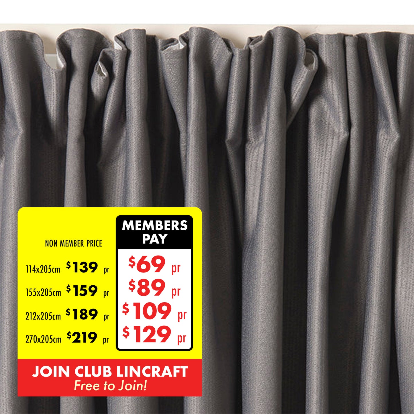 Regency Pencil Pleat Curtain, 205cm Drop - Grey
