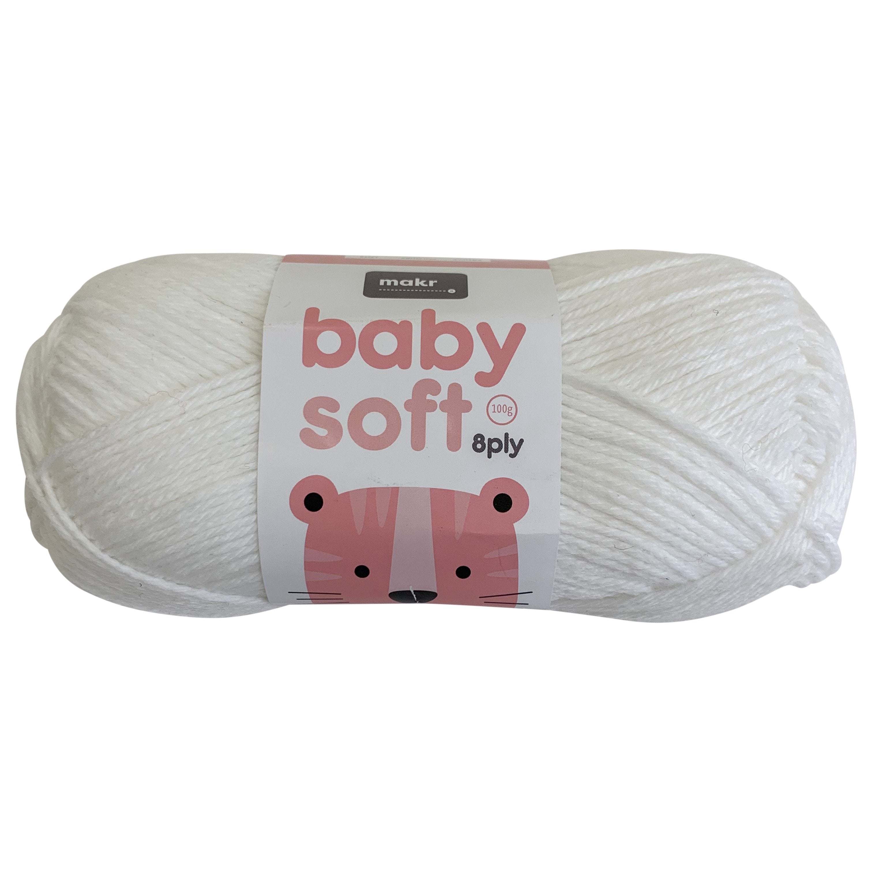 Makr Baby Soft Crochet Knitting Yarn 8ply, 100g Acrylic Nylon