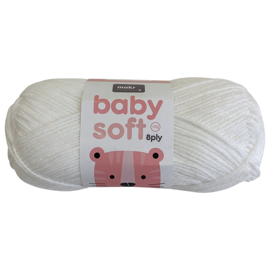 Makr Baby Soft Crochet & Knitting Yarn 8ply, 100g Acrylic Nylon Blend Yarn