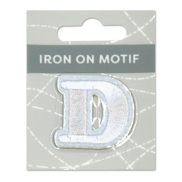 Sullivans Iron On Motif, White D- 35mm