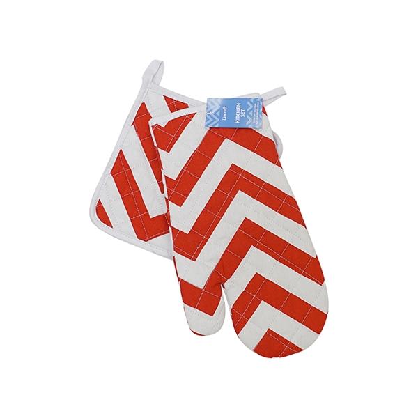 Oven Mitt and Pot Holder Set, Chevron
