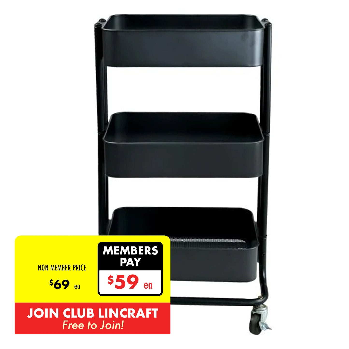 Makr 3-Tier Trolley, 42.7cm x 35.5cm x 75.9cm