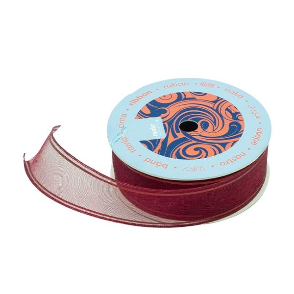 Makr Ribbon, Red Organza- 25mmx3.6m