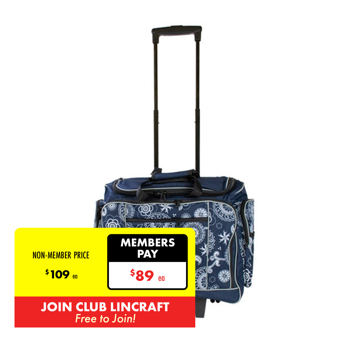Printed Sewing Machine Trolley Bag