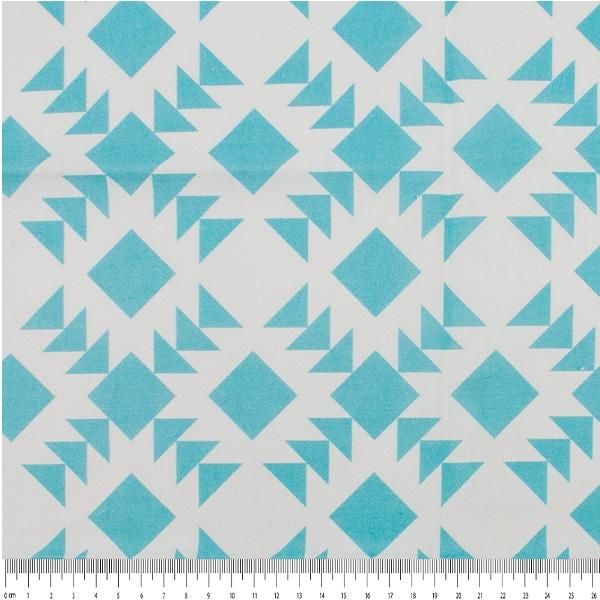 Craft Prints Fabric, Aqua Aztec- Width 112cm