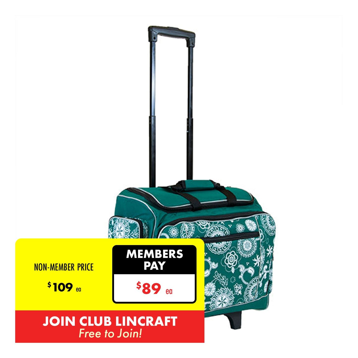Printed Sewing Machine Trolley Bag