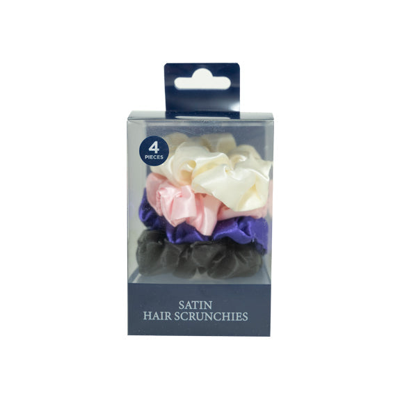 Satin Hair Scrunchies- 4pk