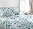 CH 100% Cotton Flannelette Sheet Set, Green Blossom