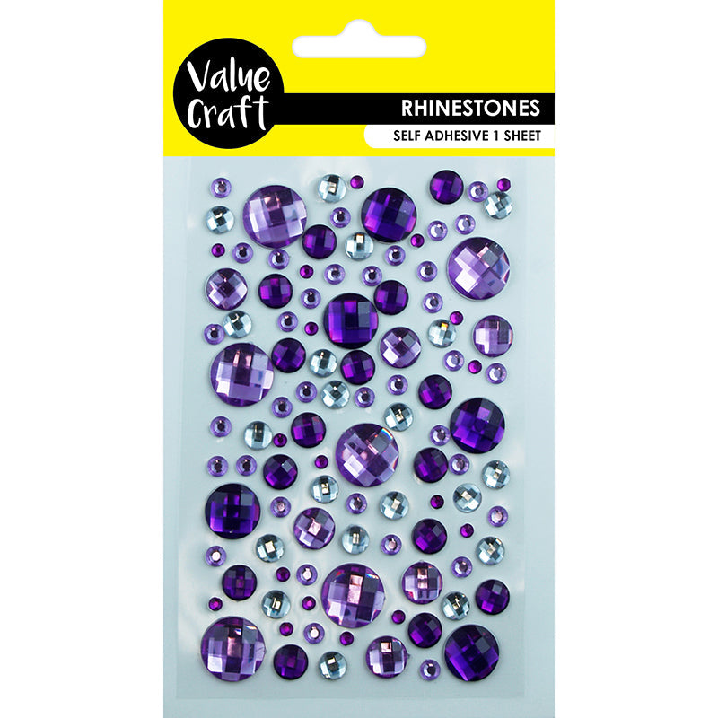 Value Craft Rhinestone Sticker, Bubble Purple/Pink/Silver