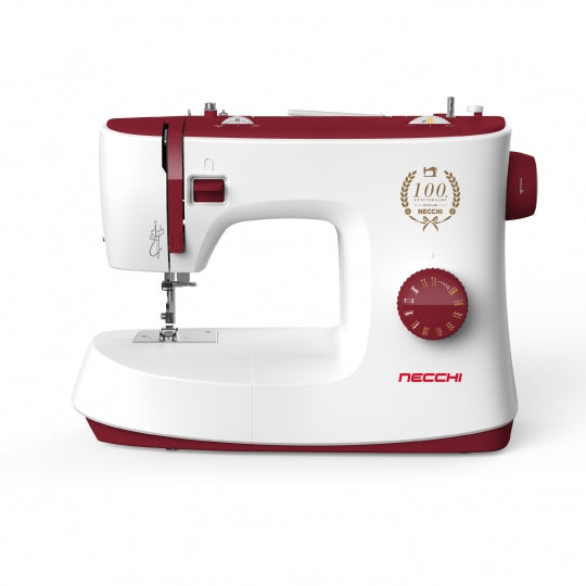 NECCHI K417A Sewing Machine, Manual Select 17 Stitch, Burgundy Cream