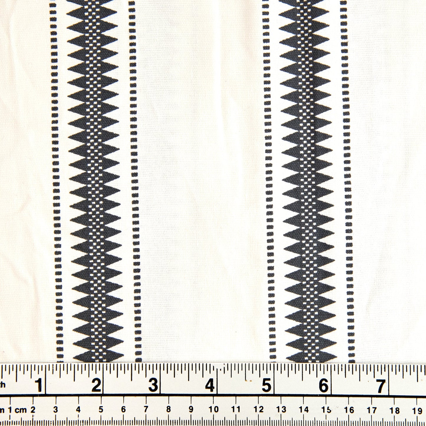 Printed Cotton Duck Fabric, Grey Zig Zag Line- Width 140cm