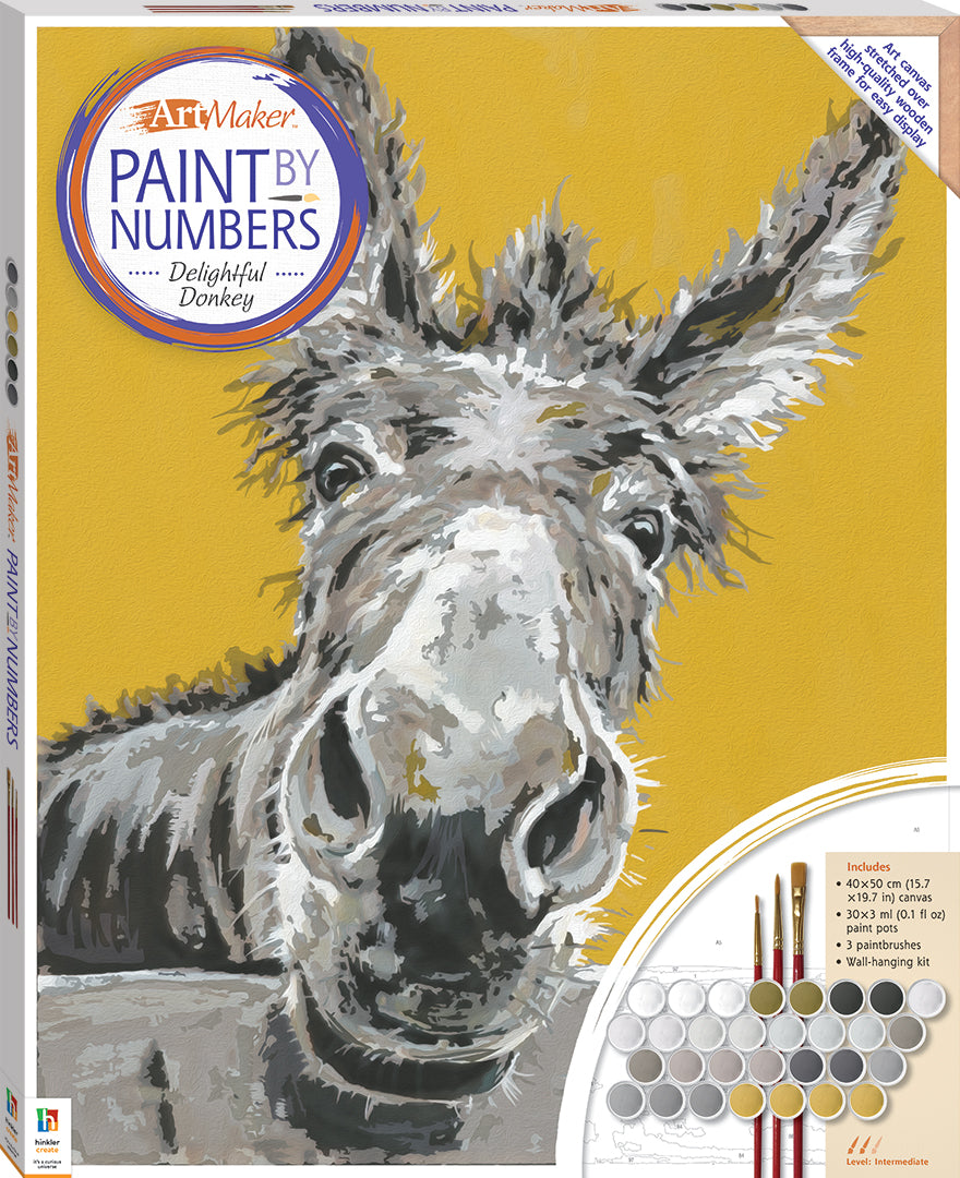 Paint by Numbers Canvas Delightful Donkey