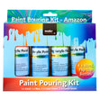 Makr Paint Pour Kit, Amazon Coral (Blue, Lime Green, Forest Green)- 4pk