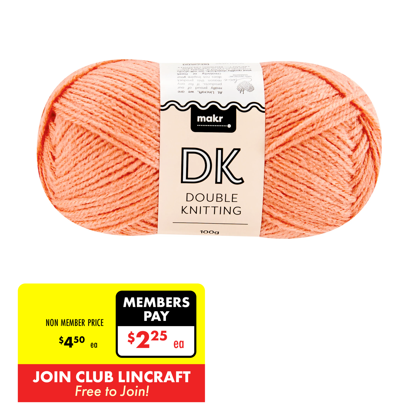Makr DK 8ply Crochet & Knitting Yarn, 100g Acrylic Yarn