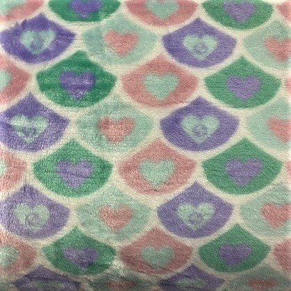 Printed Coral Fleece Fabric, Pastel Pattern- 155cm Width