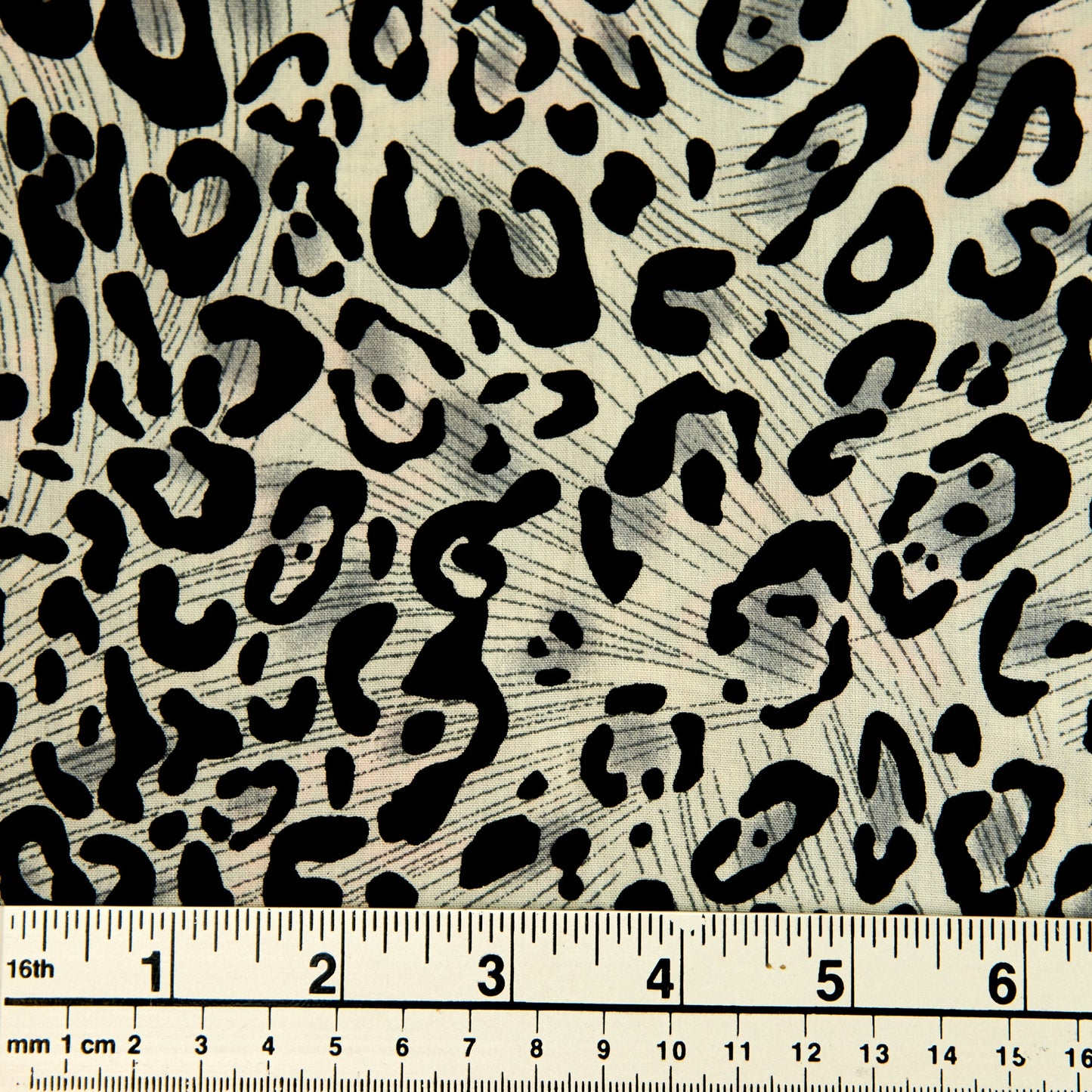 Printed Rayon Fabric, Black Leopard- Width 140cm