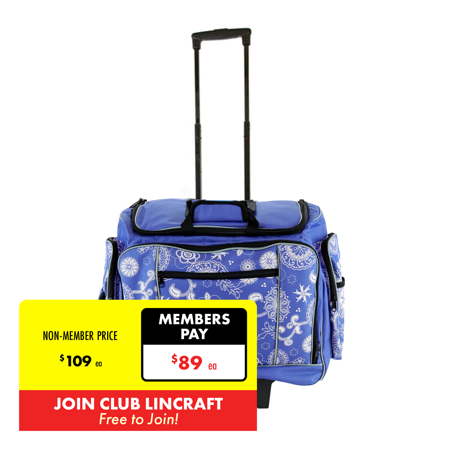 Printed Sewing Machine Trolley Bag