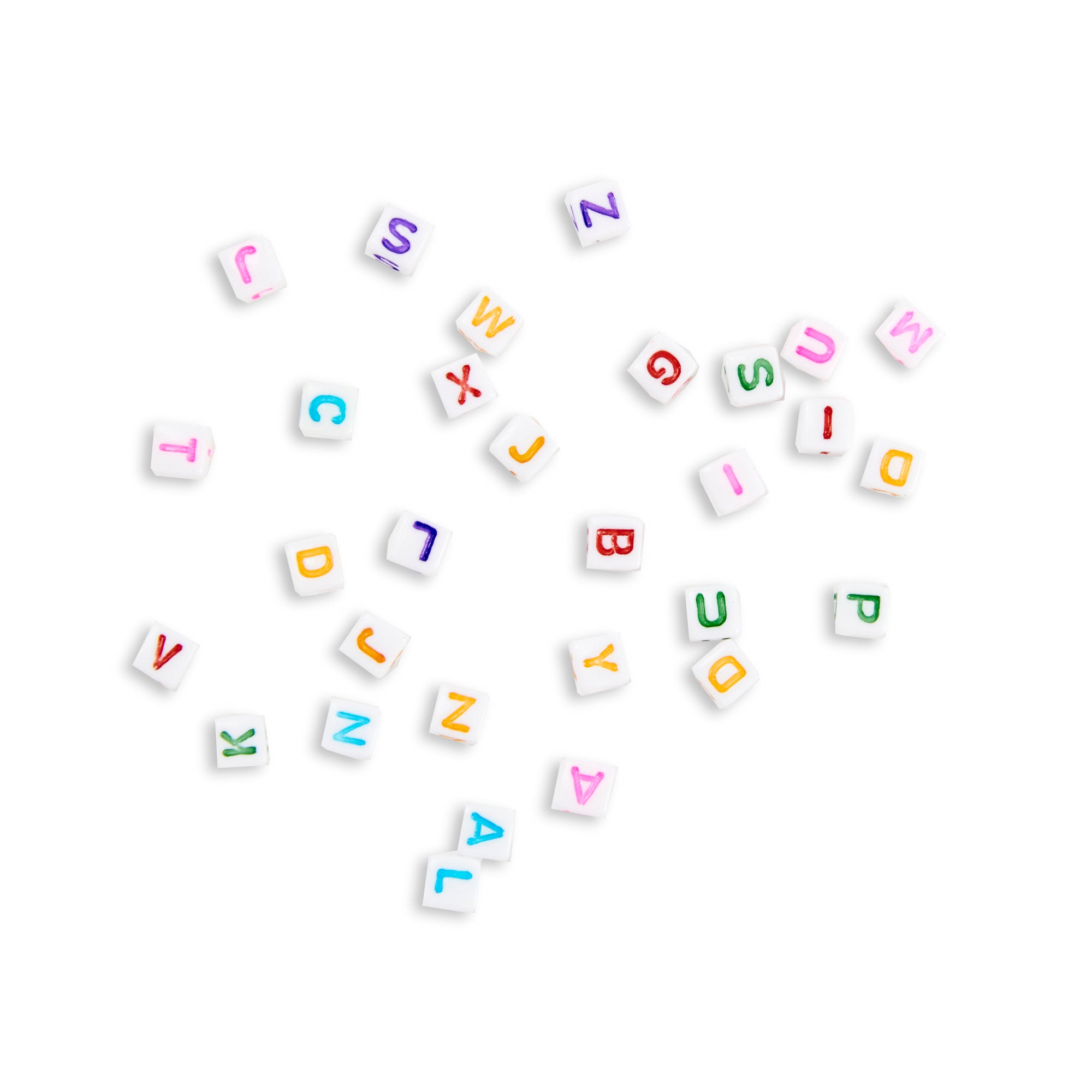 Little Makr Rainbow Alphabet Beads, Black With Neon Alphabets