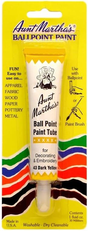 Aunt Martha's Ballpoint Paint Tube, Dark Yellow