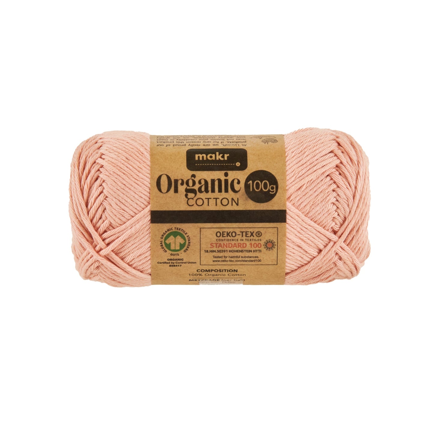 Makr Organic Cotton Crochet & Knitting Yarn - 100g Cotton Yarn