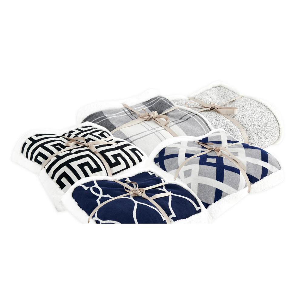 Cambridge House Knitted Sherpa Throw, Assorted Designs