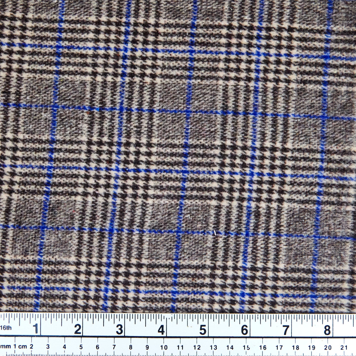 Wool Blend Check Fabric, Width 148cm