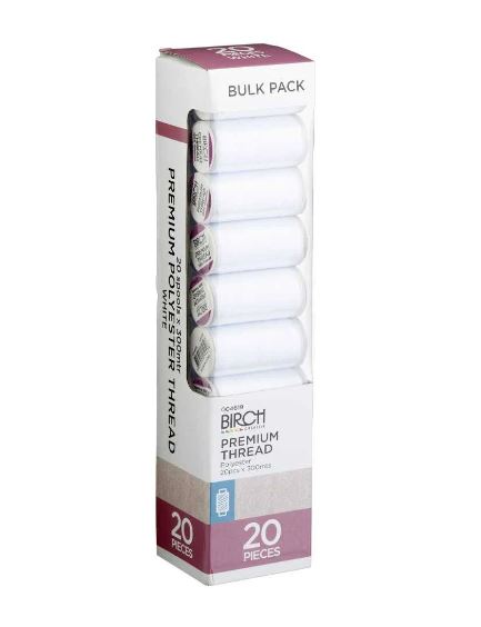 Polyester Thread Premium, White- 20x300m