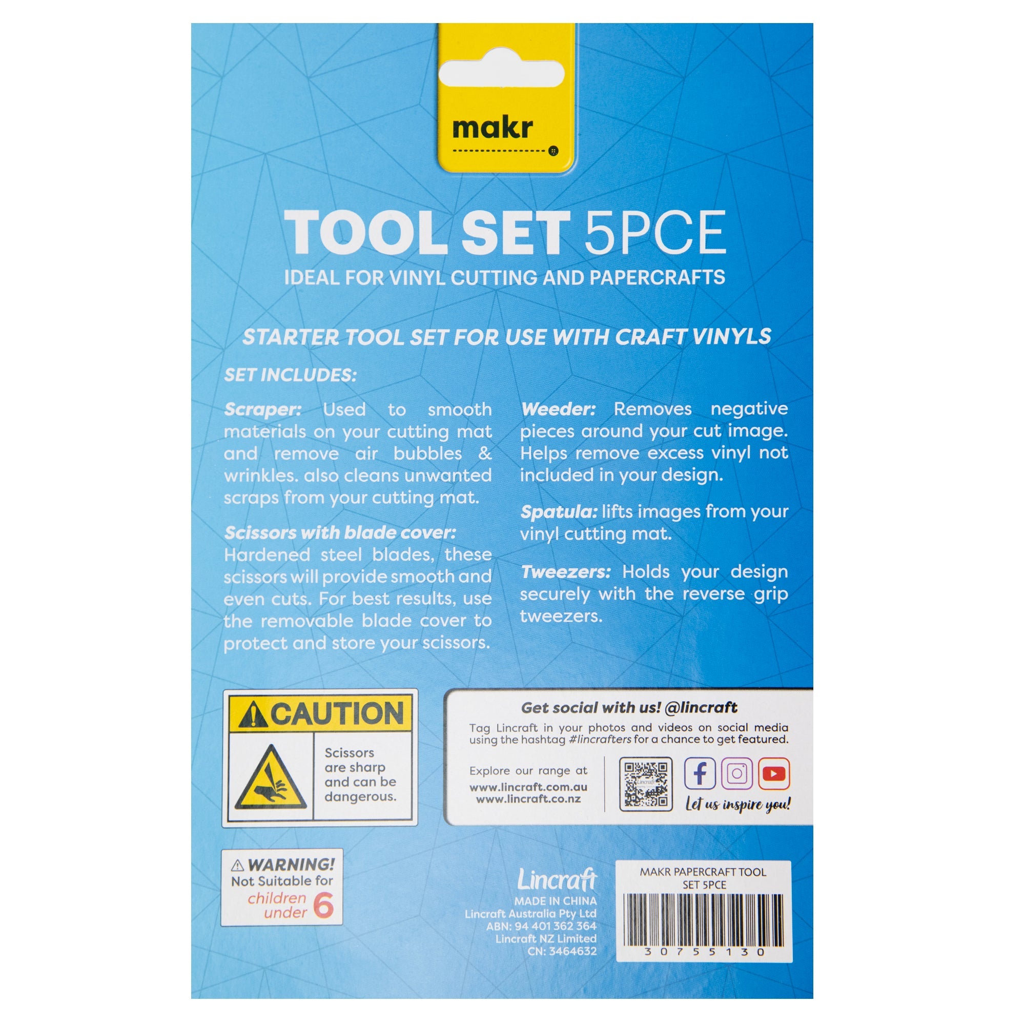 Makr Papercraft Tool Set 5pce Lincraft