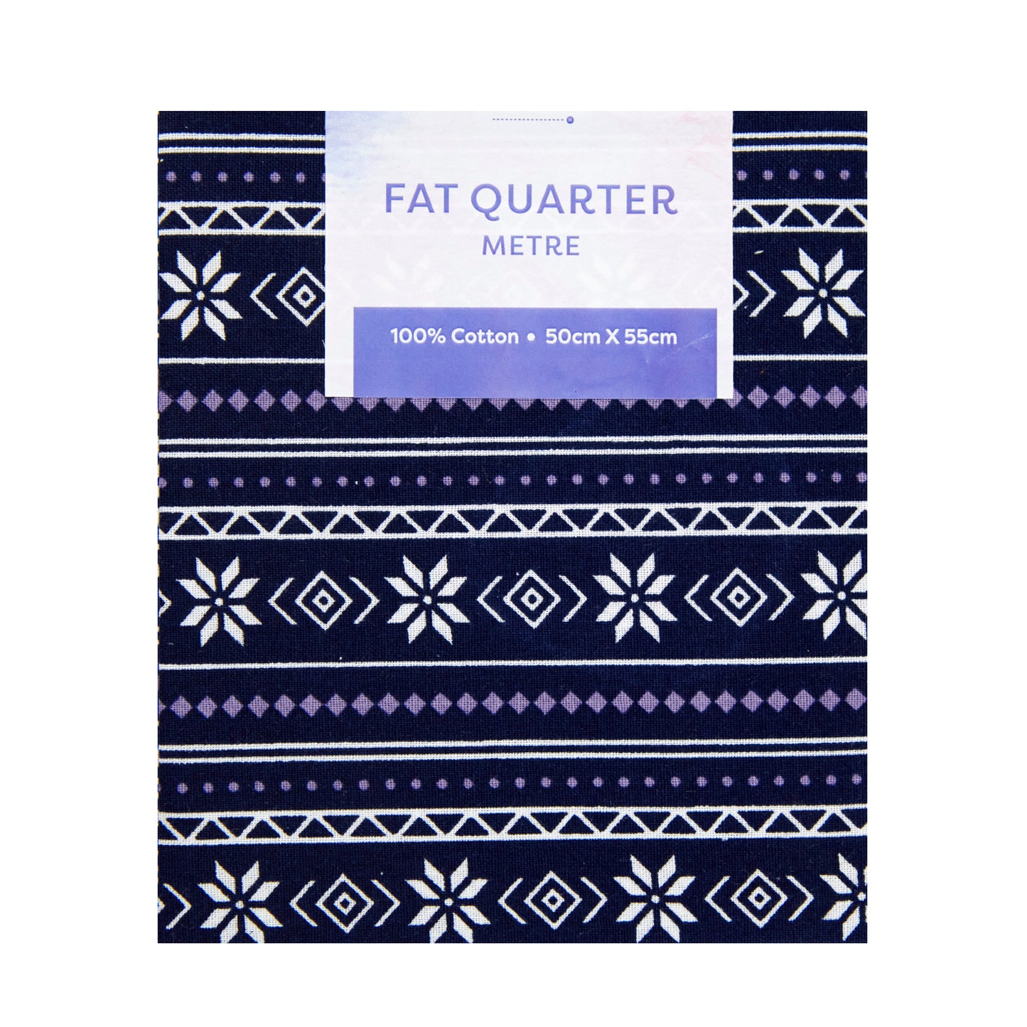 Christmas Print Cotton Fat Quarters, Navy White Snow- 50cmx55cm