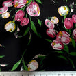 Printed Cotton Lawn Fabric, Pink Tulips- Width 140cm