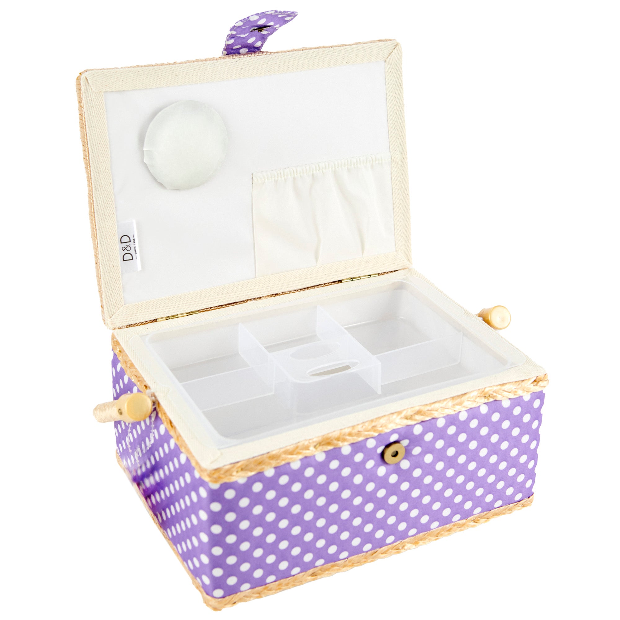 Sewing Point A Basket, Purple White 24x17.5x13cm Lincraft