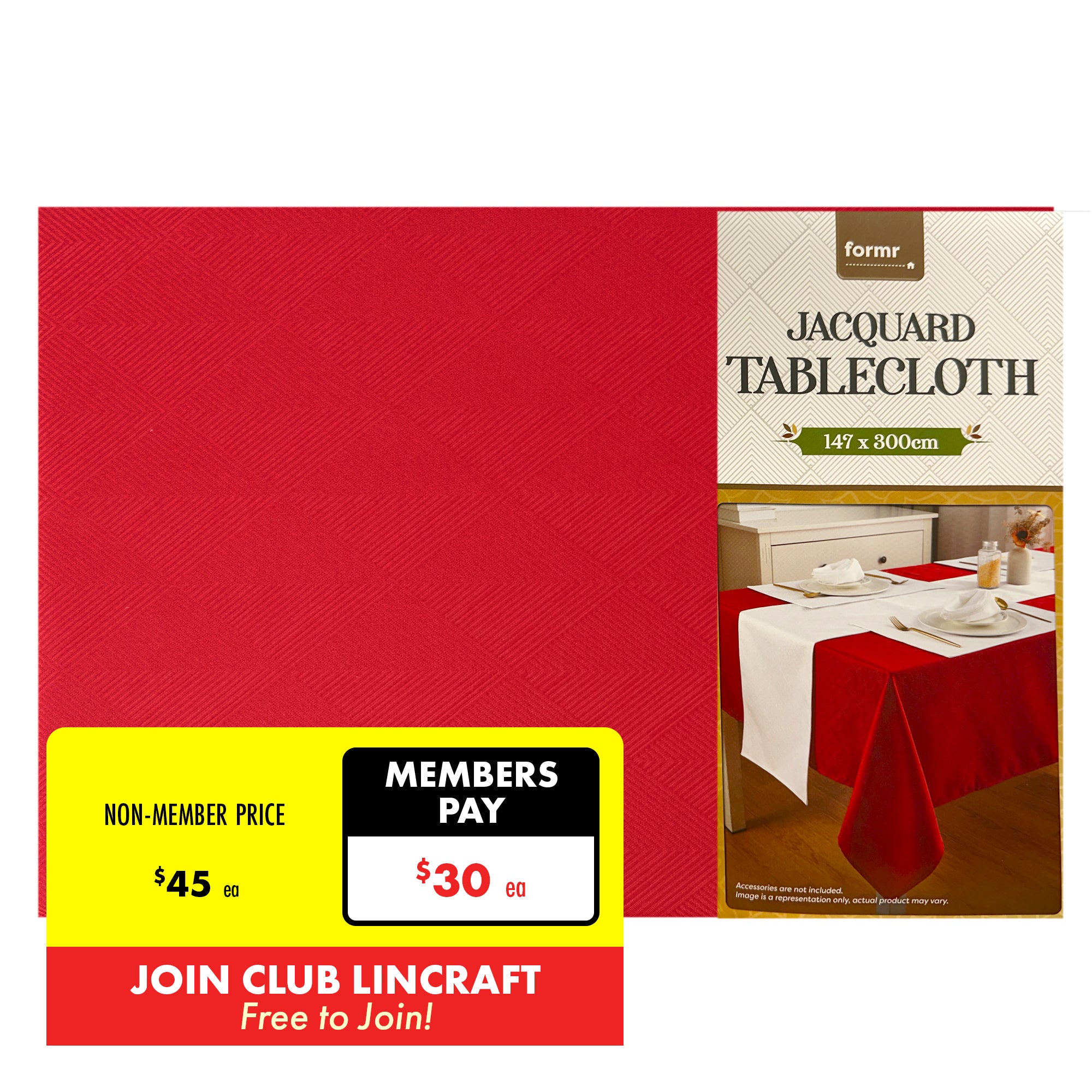 Formr Jacquard Tablecloth, 147x300cm Lincraft