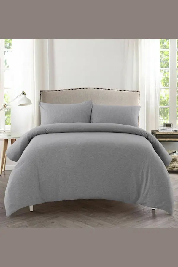 Dreamaker Cotton Jersey Quilt Cover Set, Marle Grey Lincraft