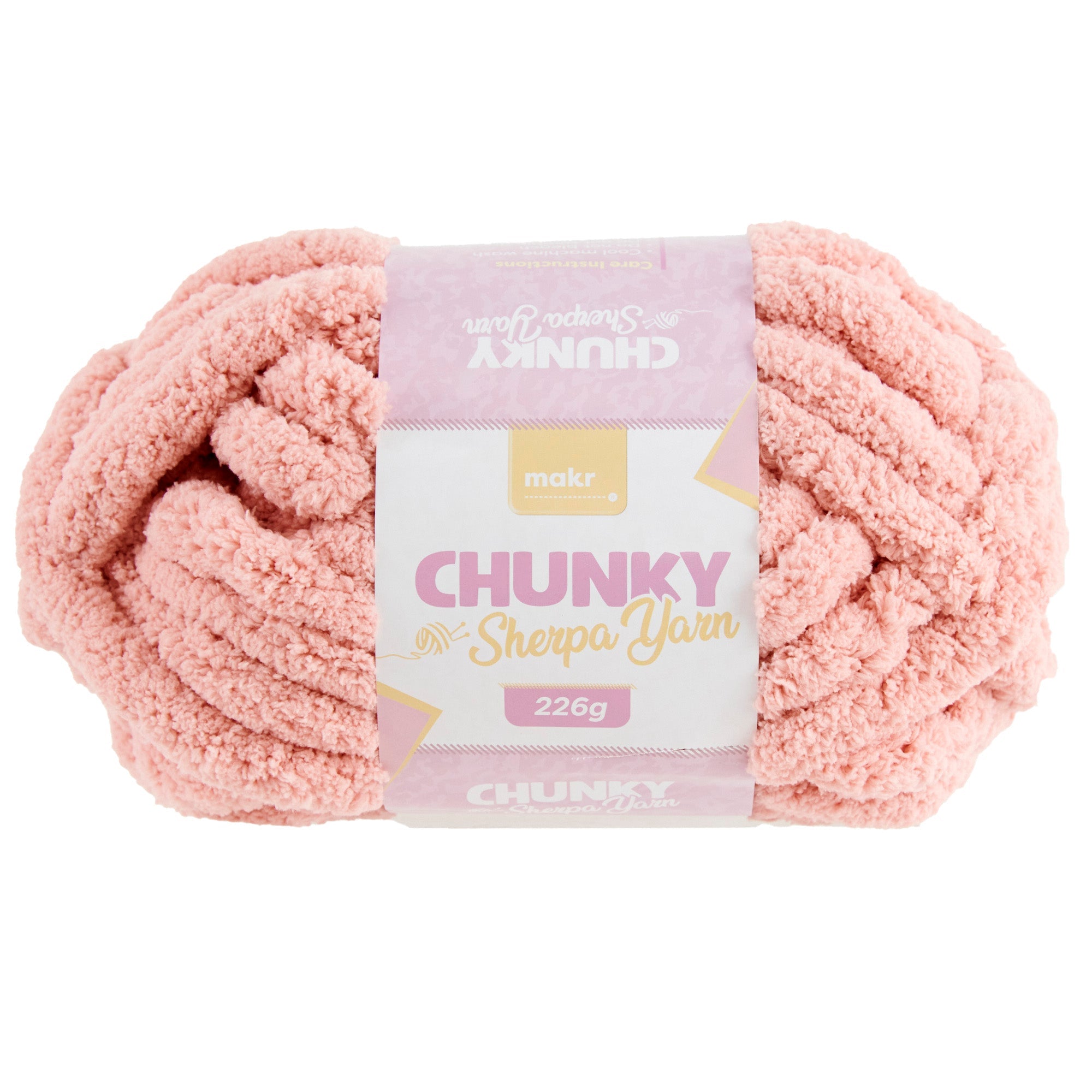 Makr Chunky Sherpa Crochet & Knitting Yarn, 226g Polyester Yarn