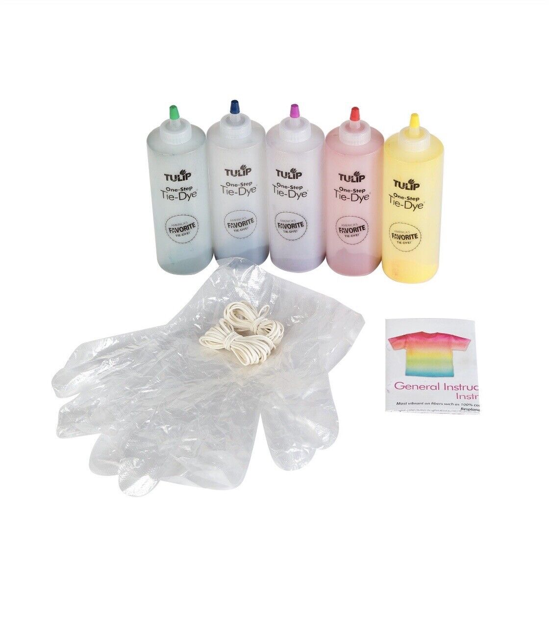 Tulip One Step Tie Dye Kit Jumbo Size Rainbow 8Oz 5Bottles