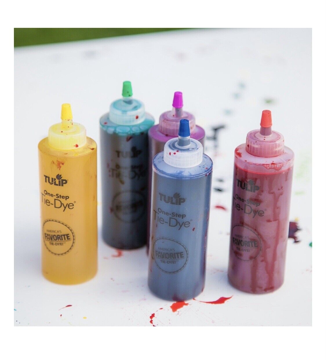 Tulip One Step Tie Dye Kit Jumbo Size Rainbow 8Oz 5Bottles