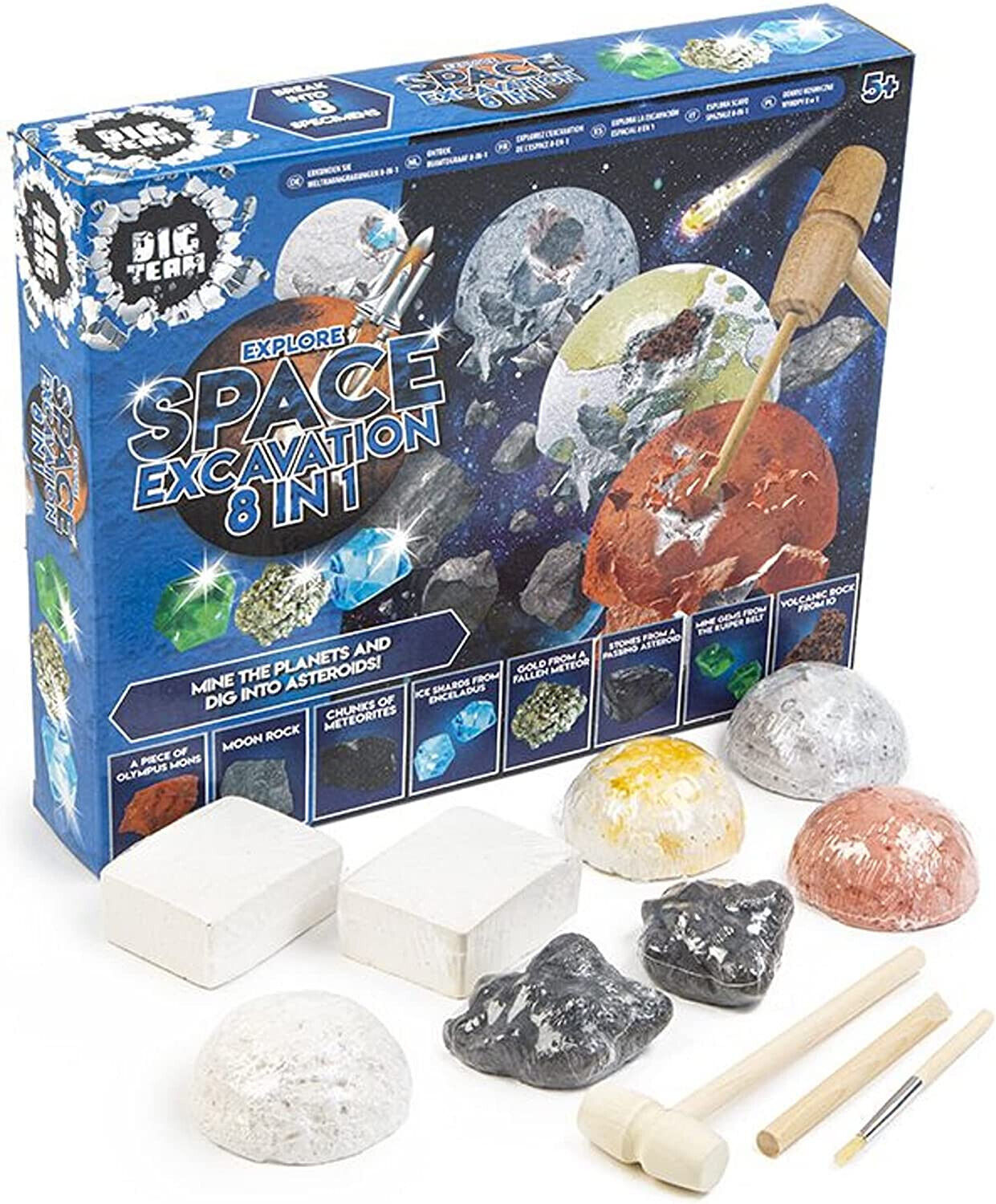 Gemstone Dig Kit, Easter Egg Space Toys for Kids, Dig up 8 Planets