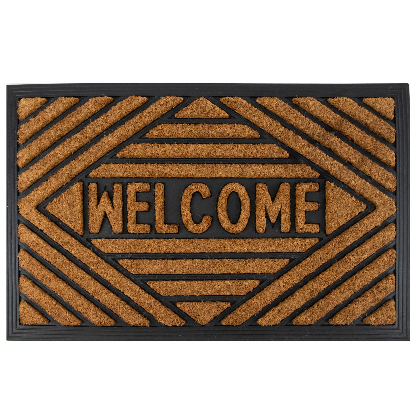 Formr Rubber Moulded Coir Brush Mat, Box Welcome- 40x60cm