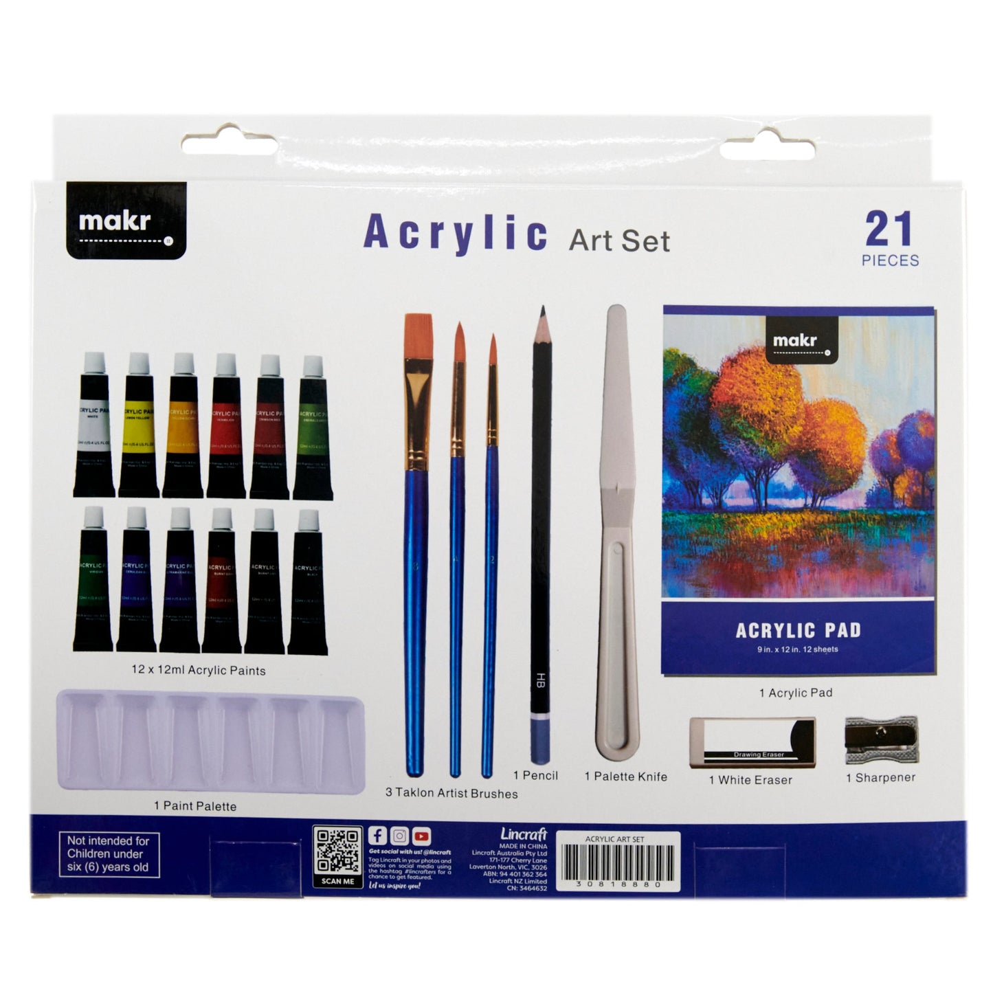 Makr Acrylic Art Set, 21pce