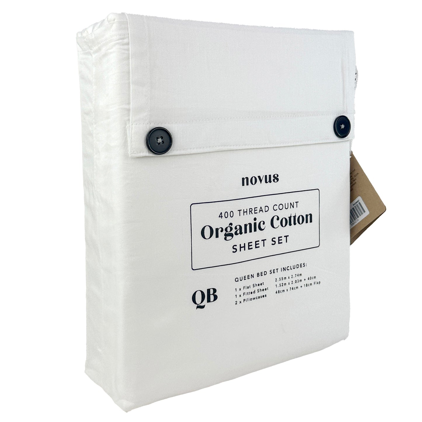 Novus 400TC Organic Cotton Sheet Set, White