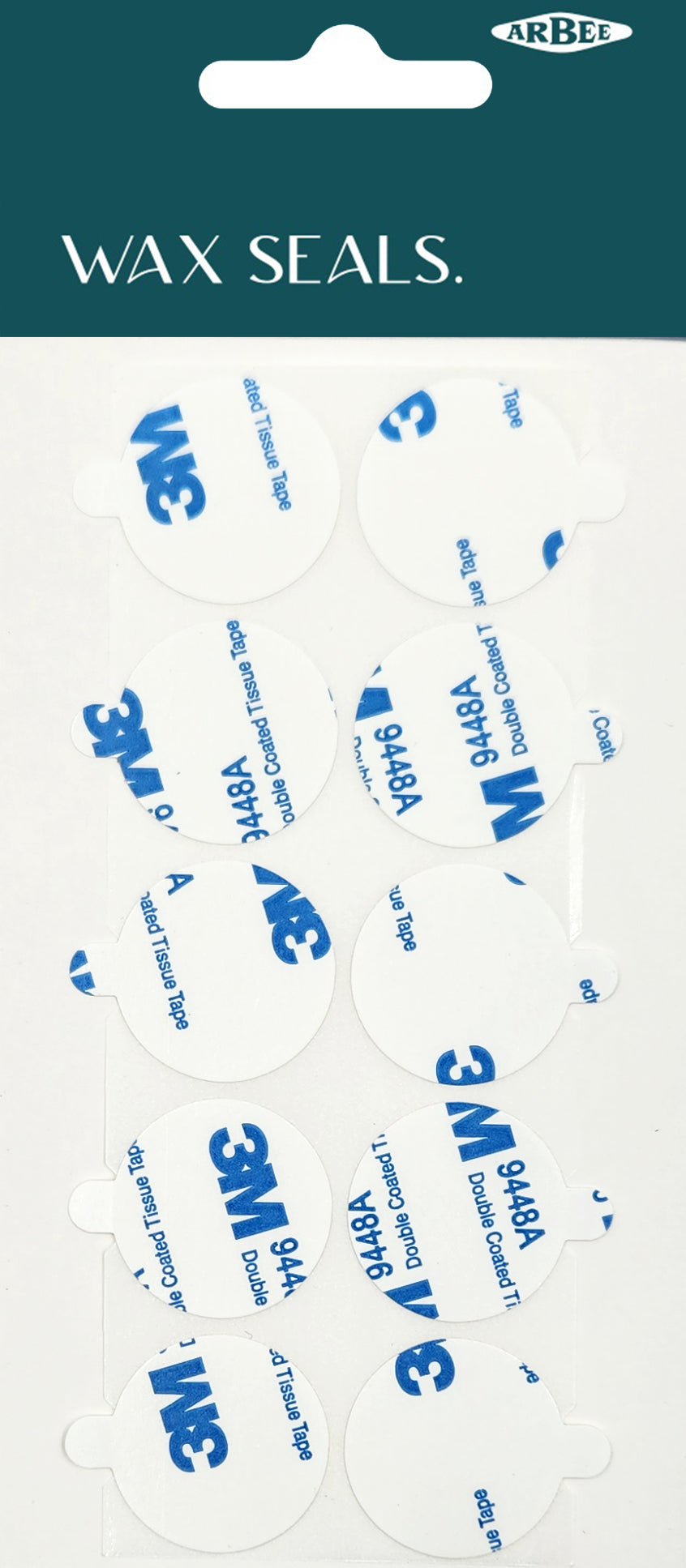 Arbee Wax Seal Double-Sided Sticky Circles, White