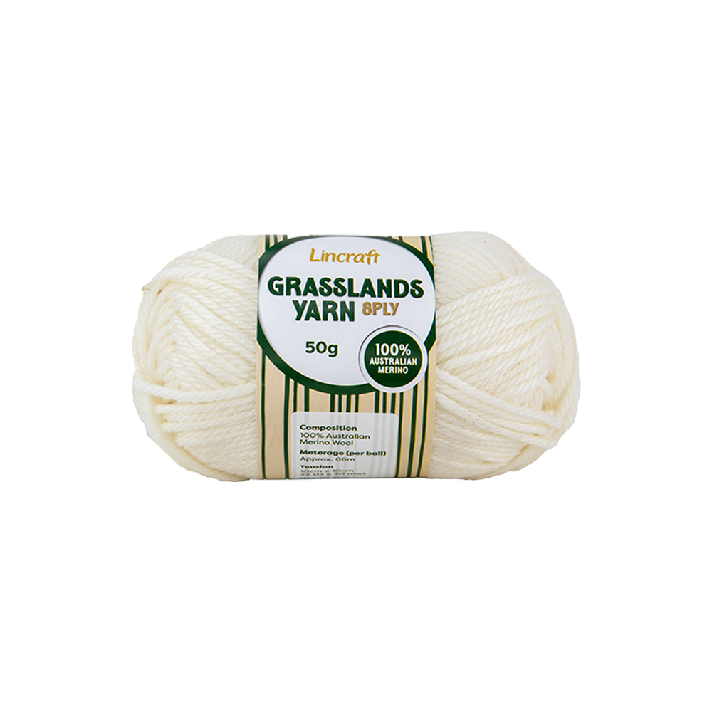 Lincraft Grasslands Crochet & Knitting Yarn 8ply, 50g Merino Wool Yarn