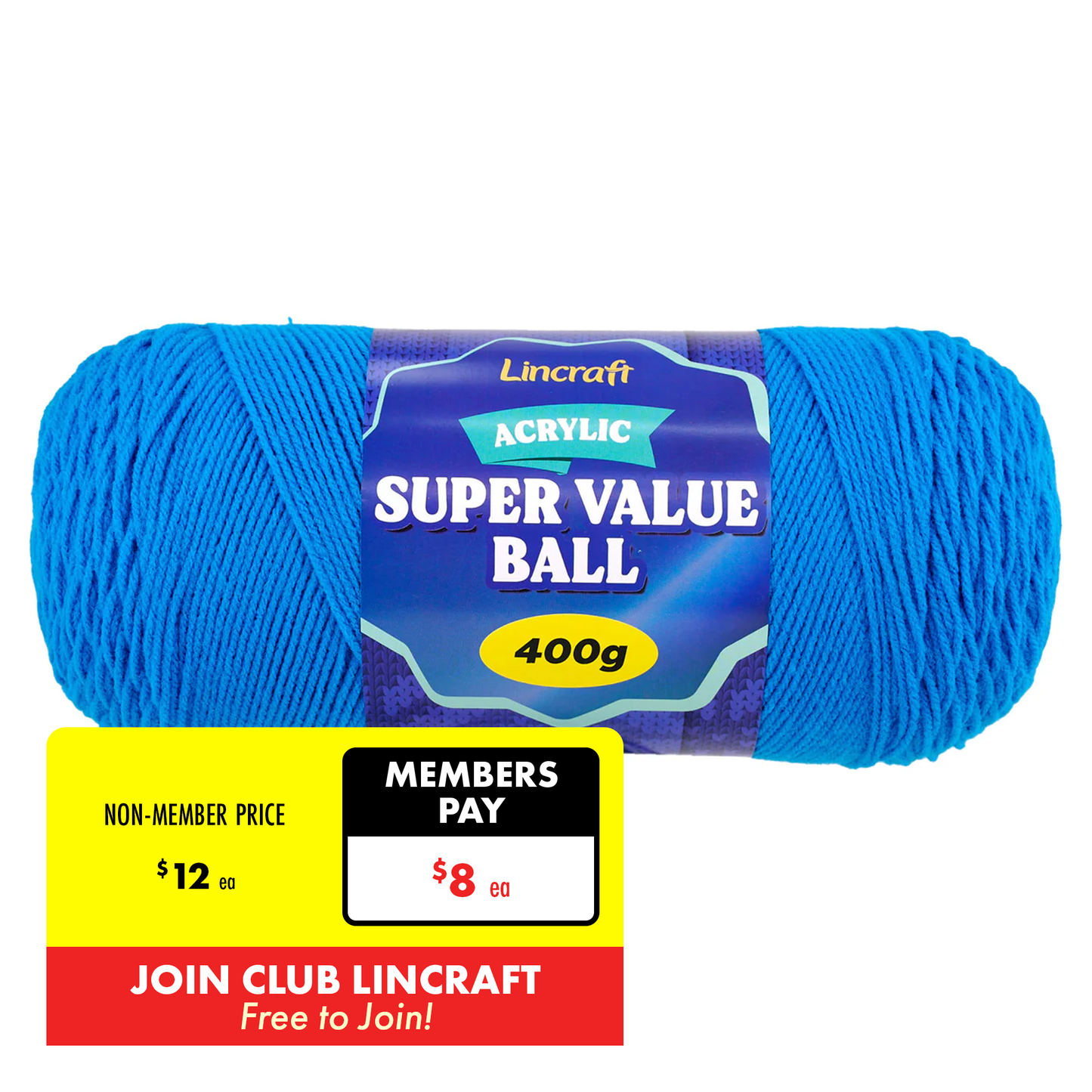 Acrylic Super Value Ball Crochet & Knitting Yarn, 400g Acrylic Yarn